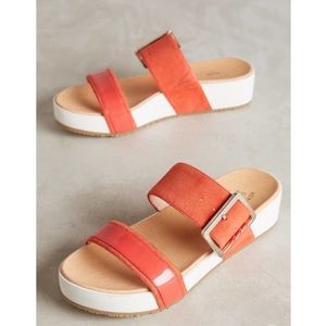 Anthropologie Dr. Scholl’s Orange flatforms 6.5